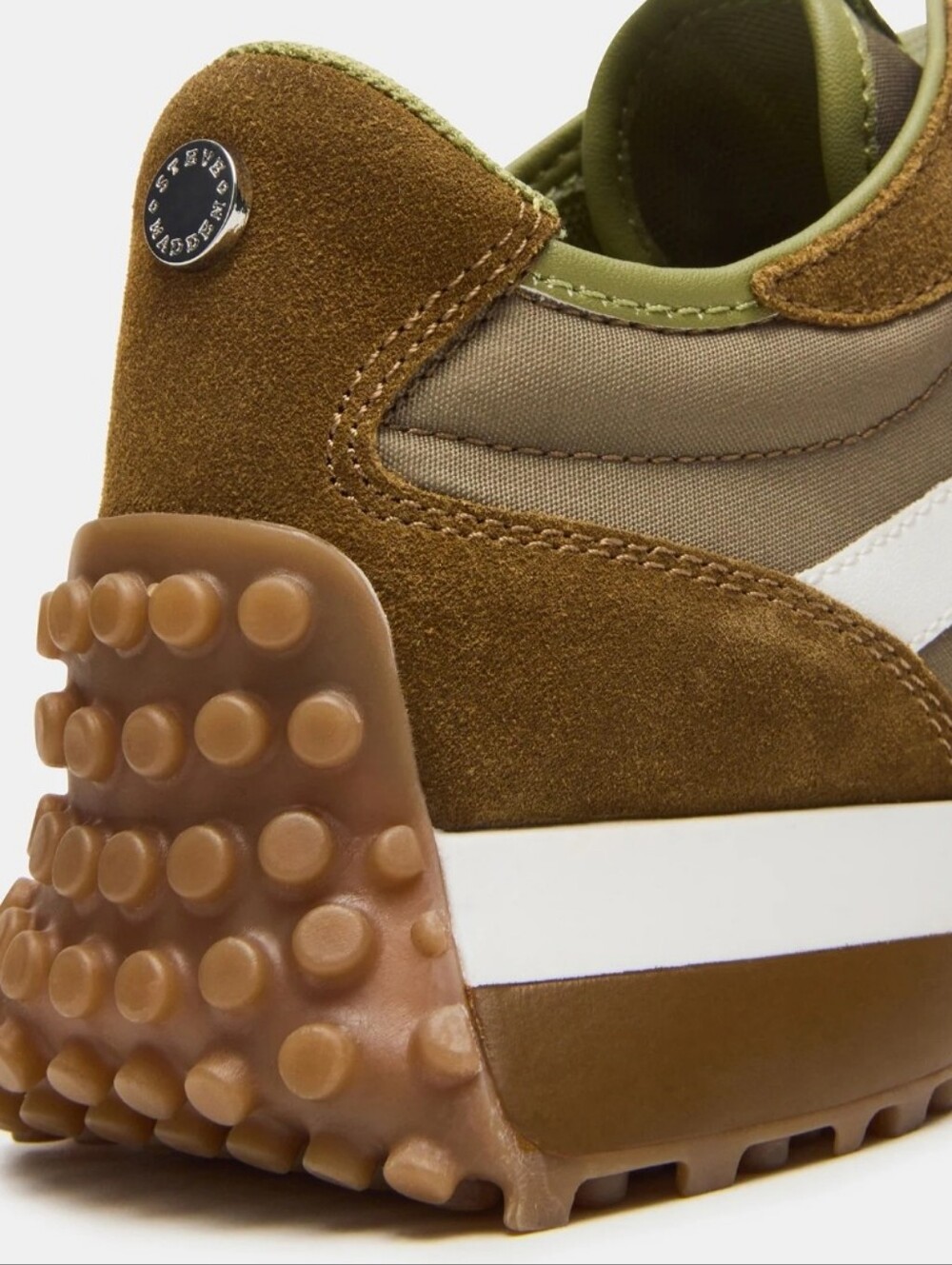 Steve Madden Women's Sz 7.5M Campo Olive White Logo Sneakers Comfort NWT - Picture 8 of 13